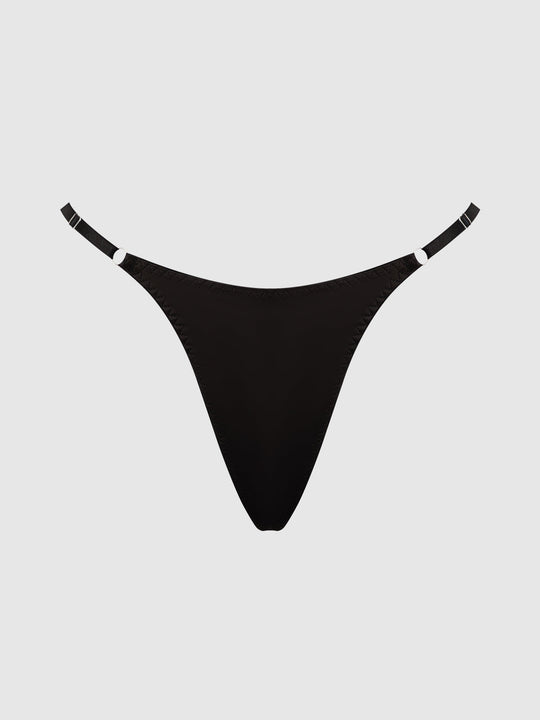 Krystal Side Slider & Rhinestone Fringe Back G-String from Love It Curvy