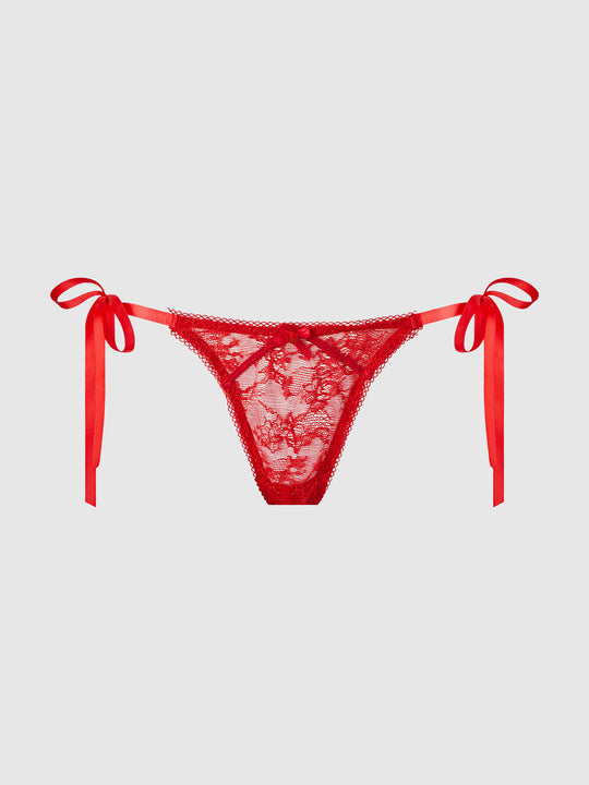 Victoria Lace Drop Off Tie Side G-String from Love It Curvy