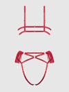 Phoenix Faux Leather & Fringe Crotchless Teddy from Love It Curvy
