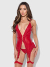 Phoenix Faux Leather & Fringe Chemise & G-String Set from Love It Curvy