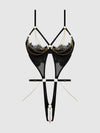 Eve Lace & Chain Open Cup & Crotchless Harness Teddy from Love It Curvy