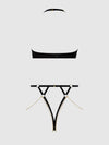 Eve Lace & Chain Open Cup & Crotchless Harness Teddy from Love It Curvy