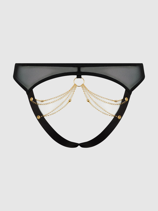 Eve Mesh & Chain Open Caged Back Hipster from Love It Curvy