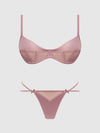 Brigeta Satin & Mesh Corsetted Bra & Open Back Hipster Set from Love It Curvy