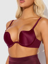 Brigeta Satin Deep Plunge Push Up Bra, Garter & Thong Set from Love It Curvy
