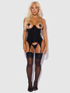 Brigeta Satin Open Cup Bustier & G-String Set from Love It Curvy