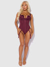 Brigeta Satin Draped Push Up Teddy from Love It Curvy