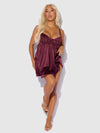 Brigeta Satin & Mesh Corsetted Babydoll & G-String Set from Love It Curvy