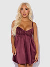 Brigeta Satin & Mesh Corsetted Babydoll & G-String Set from Love It Curvy