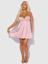 Brigeta Satin & Mesh Corsetted Babydoll & G-String Set from Love It Curvy