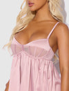 Brigeta Satin & Mesh Corsetted Babydoll & G-String Set from Love It Curvy