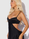 Brigeta Satin Mono Wire Long Gown from Love It Curvy