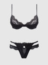 Madeline Satin & Lace Push Up Bra & G-String Set from Love It Curvy