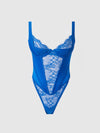 Madeline Satin & Lace Push Up Teddy from Love It Curvy