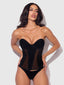 Juliet Satin & Mesh Plunge Underwire Corset from Love It Curvy