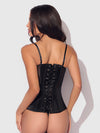 Juliet Satin & Mesh Plunge Underwire Corset from Love It Curvy