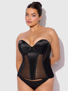 Juliet Satin & Mesh Plunge Underwire Corset from Love It Curvy