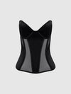 Juliet Satin & Mesh Plunge Underwire Corset from Love It Curvy