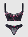 Harper Embroidered Mesh & Micro Longline Bra & Thong Set from Love It Curvy