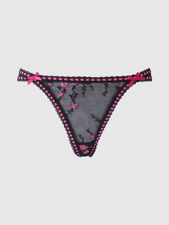 Harper Embroidered Mesh & Elastic Open Back Cheeky from Love It Curvy