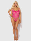 Marilyn Marabou & Mesh Tie Shoulder Bustier & G-String Set from Love It Curvy