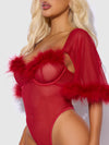 Love It Curvy Marilyn Marabou & Mesh Bell-Sleeved Bodysuit