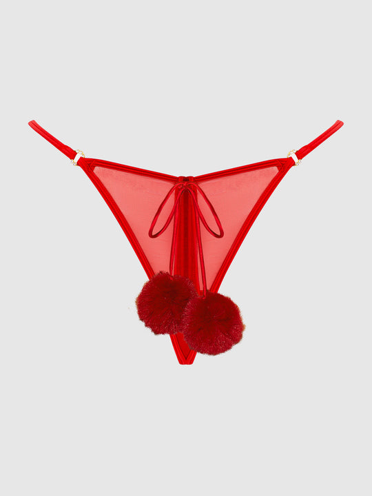 Marilyn Mesh & Pom Pom G-String from Love It Curvy