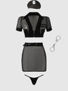 Under Arrest Mesh Top, Open Back Skirt, & Cuffs Set from Love It Curvy