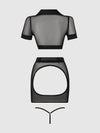 Under Arrest Mesh Top, Open Back Skirt, & Cuffs Set from Love It Curvy