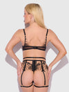 Delilah Embroidered Push Up Bra, Garter & Thong Set from Love It Curvy