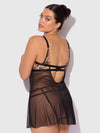 Delilah Embroidered & Mesh Monowire Babydoll Set from Love It Curvy