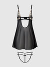 Delilah Embroidered & Mesh Monowire Babydoll Set from Love It Curvy
