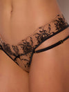 Delilah Embroidered Strappy Crotchless & Backless Hipster from Love It Curvy