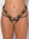Delilah Embroidered Strappy Crotchless & Backless Hipster from Love It Curvy