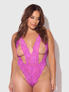 Reanna Lace & Chain Deep Plunge Bodysuit from Love It Curvy