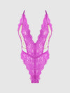 Reanna Lace & Chain Deep Plunge Bodysuit from Love It Curvy