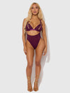 Yasmine Shimmer Mesh Slit Cup, Backless Teddy & Bralette Set from Love It Curvy