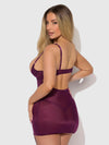 Yasmine Shimmer Mesh O-Ring Thigh Garter Chemise Set from Love It Curvy