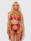 Love It Curvy Iryna Silky Micro & Rope Bra, Garter & Thong Set