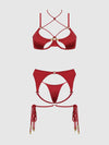Love It Curvy Iryna Silky Micro & Rope Bra, Garter & Thong Set