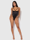 Love It Curvy Iryna Silky Micro & Rope Crotchless Teddy