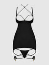 Iryna Silky Micro & Rope Open Back Chemise & G-String Set from Love It Curvy