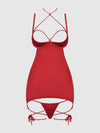 Iryna Silky Micro & Rope Open Back Chemise & G-String Set from Love It Curvy