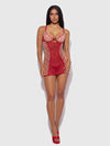 Angelina Lips Embroidery Bow Back Chemise Set from Love It Curvy