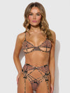 Alia Leopard Mesh Bra, Garter, & Backless Panty Set from Love It Curvy
