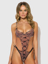 Alia Leopard Mesh Crotchless Teddy from Love It Curvy