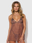 Alia Leopard Mesh Underwire Babydoll & G-String Set from Love It Curvy