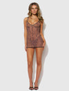 Alia Leopard Mesh Underwire Chemise & G-String Set from Love It Curvy