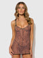 Alia Leopard Mesh Underwire Chemise & G-String Set from Love It Curvy
