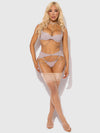 Presley Rhinestone & Mesh Demi Bra, Garter & G-String Set from Love It Curvy